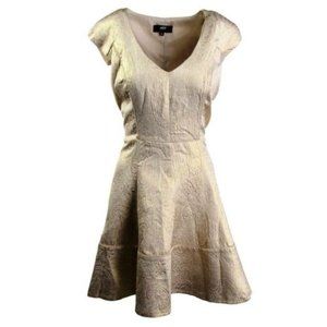 NWT ABS Allen Schwartz Gold Jacquard Dress